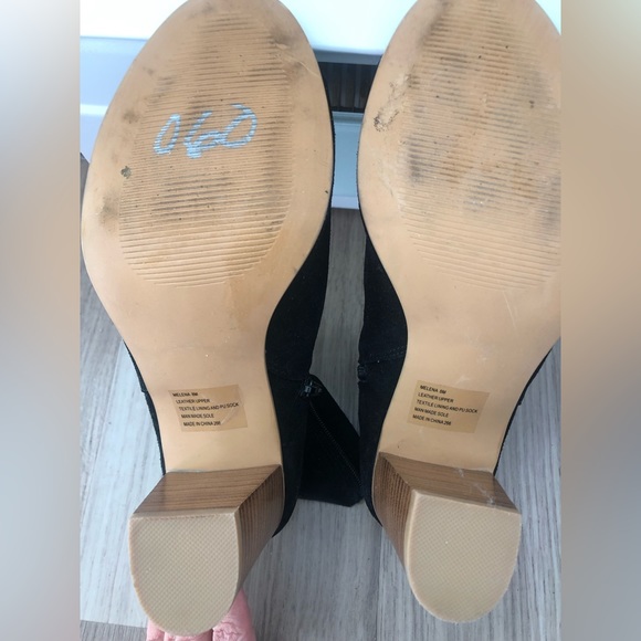 Steve Madden Black Suede Peep Toe Bootie - Picture 5 of 5